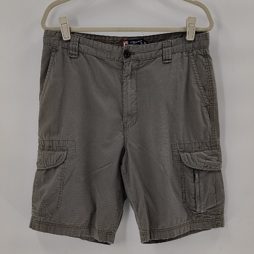 CHAPS Mens Cargo Shorts Size 34 Grayish Green 100% Cotton